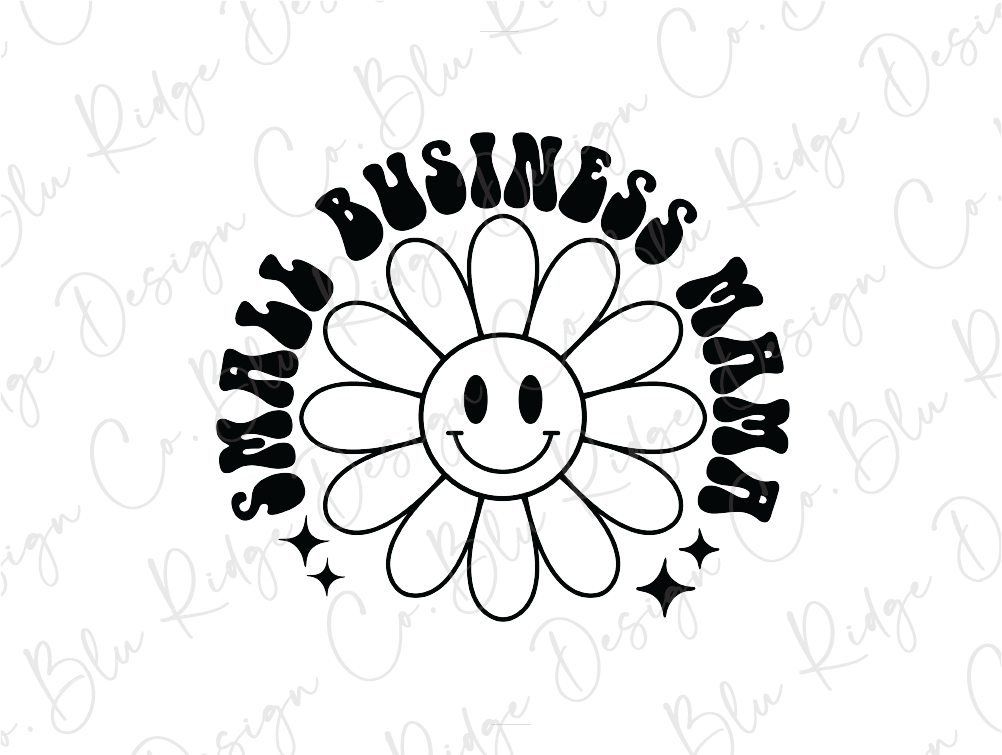 a black and white flower with a smile on it