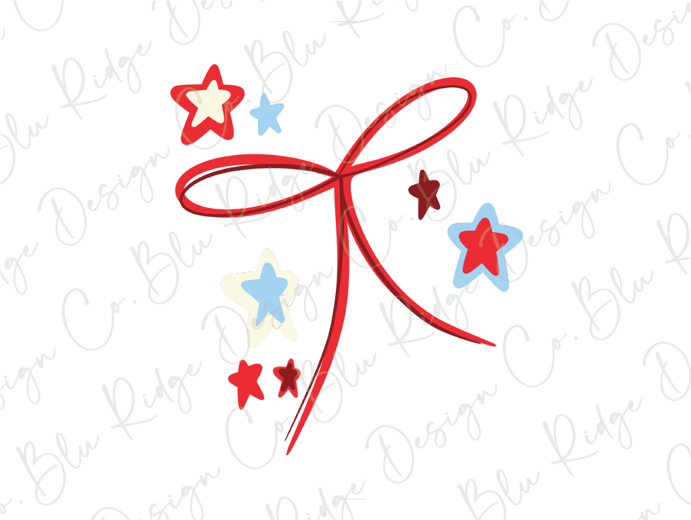 a red, white and blue ribbon with stars on it