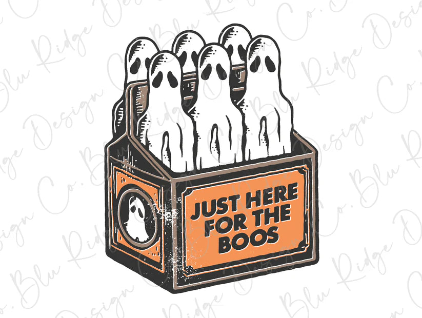 Just Here for The Boos, Halloween Ghost Six Pack Graphic T-Shirt