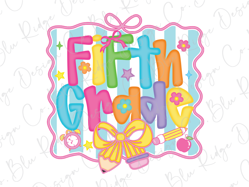 a picture of a birthday card with the words fifth grade on it