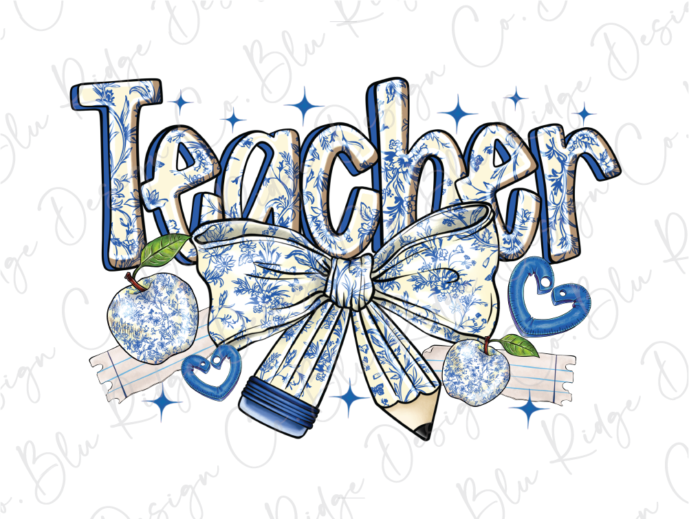 a drawing of a bow with the word teacher on it