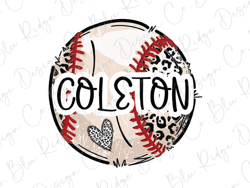 a baseball with a leopard print on it