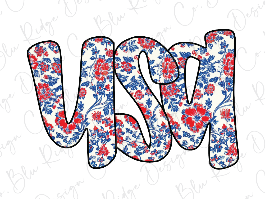 the letter m is made up of red, white and blue flowers