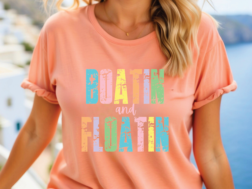 a woman wearing a t - shirt that says bath and floatin