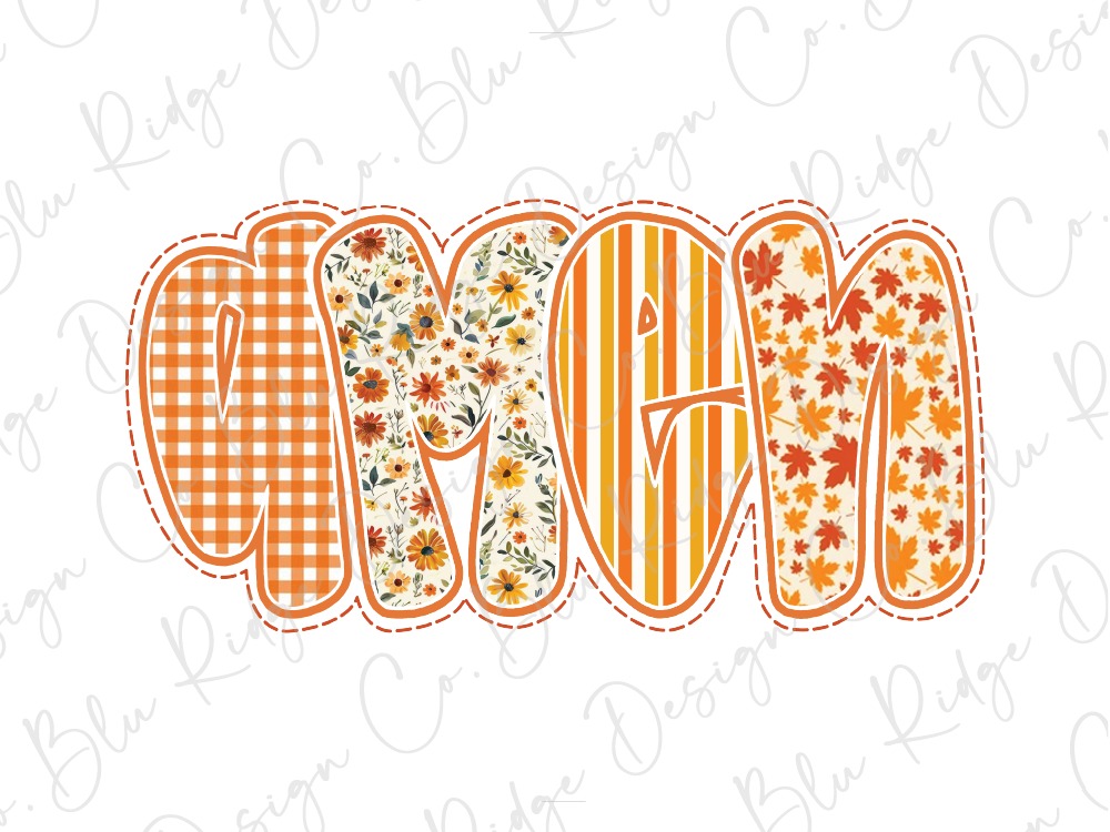 a creative and colorful design of the word "AMEN" made up of various patterns and shapes, including floral and autumnal elements.