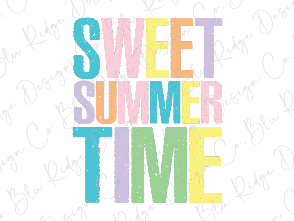 the words sweet summer time written in different colors