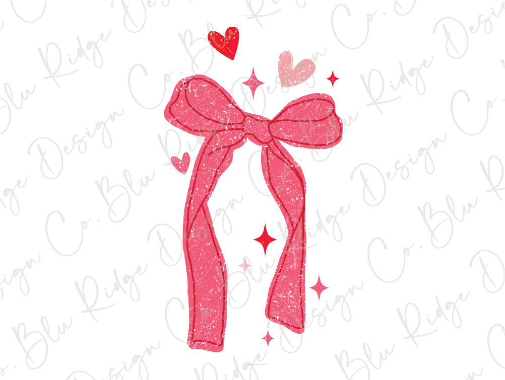 Valentines Day Ribbon Hearts and Bows Graphic T-Shirt