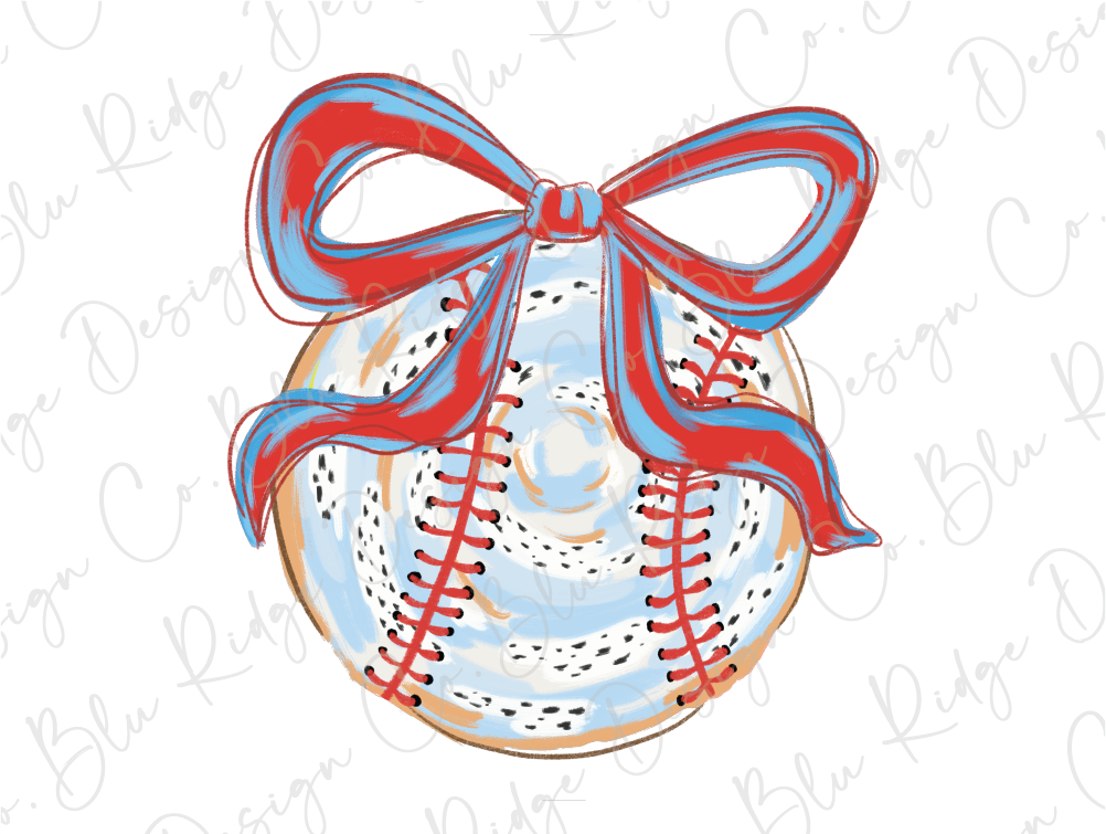 a baseball with a bow on top of it