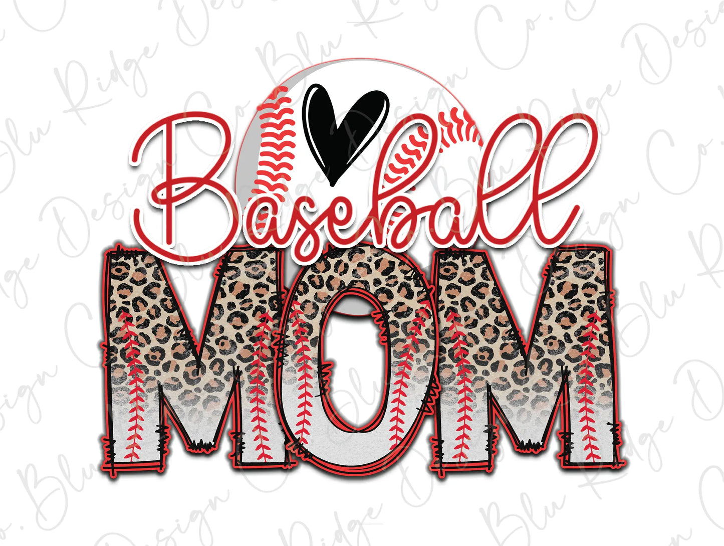 a baseball mom with a heart on it