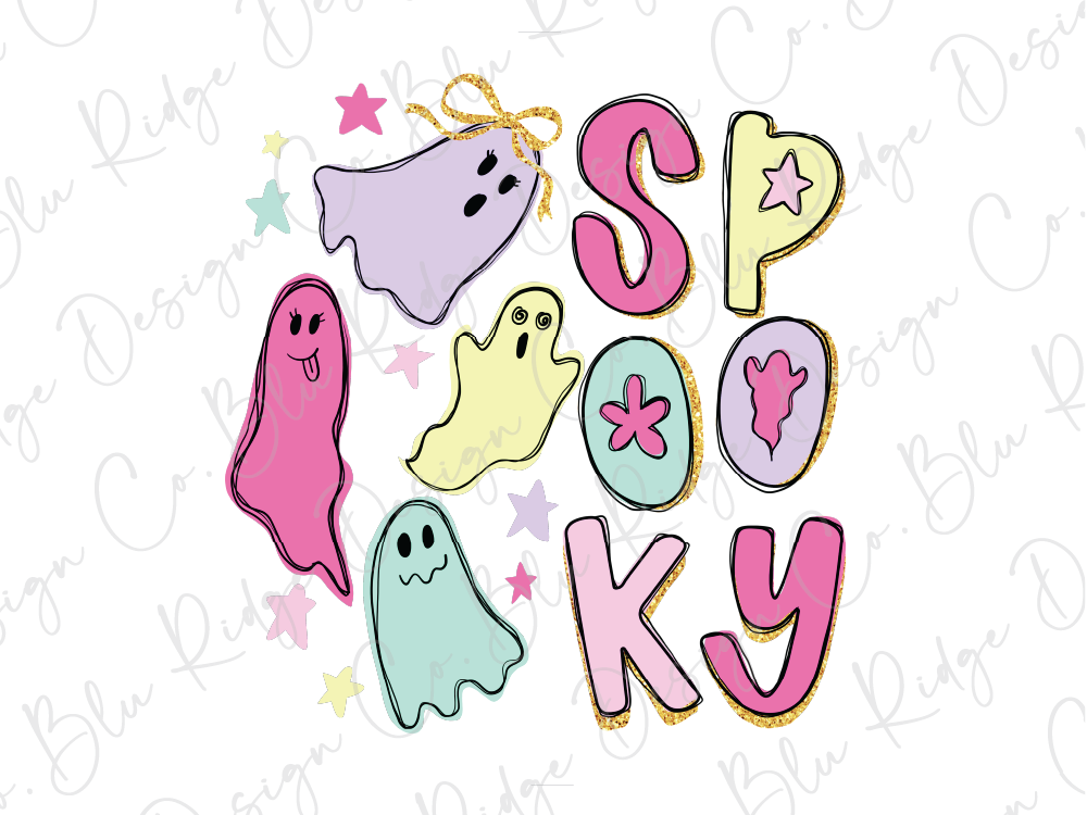 Preppy Spooky Pastel Ghosts Graphic T-Shirt