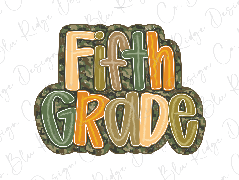 the word fifth grade is made up of colorful letters