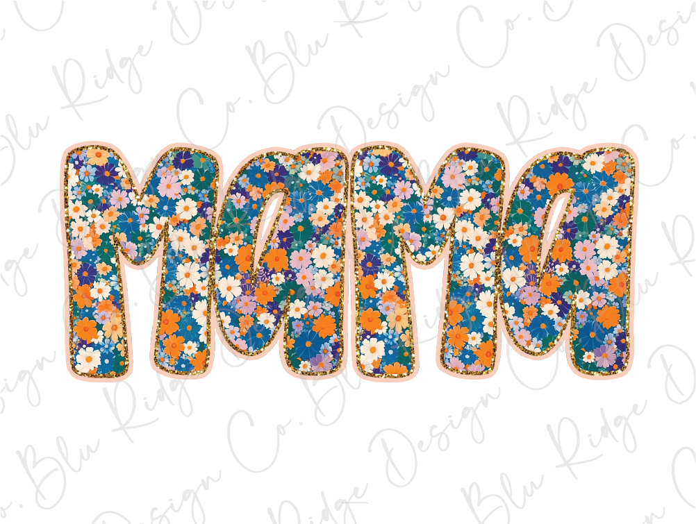 the word mom spelled with flowers on a white background
