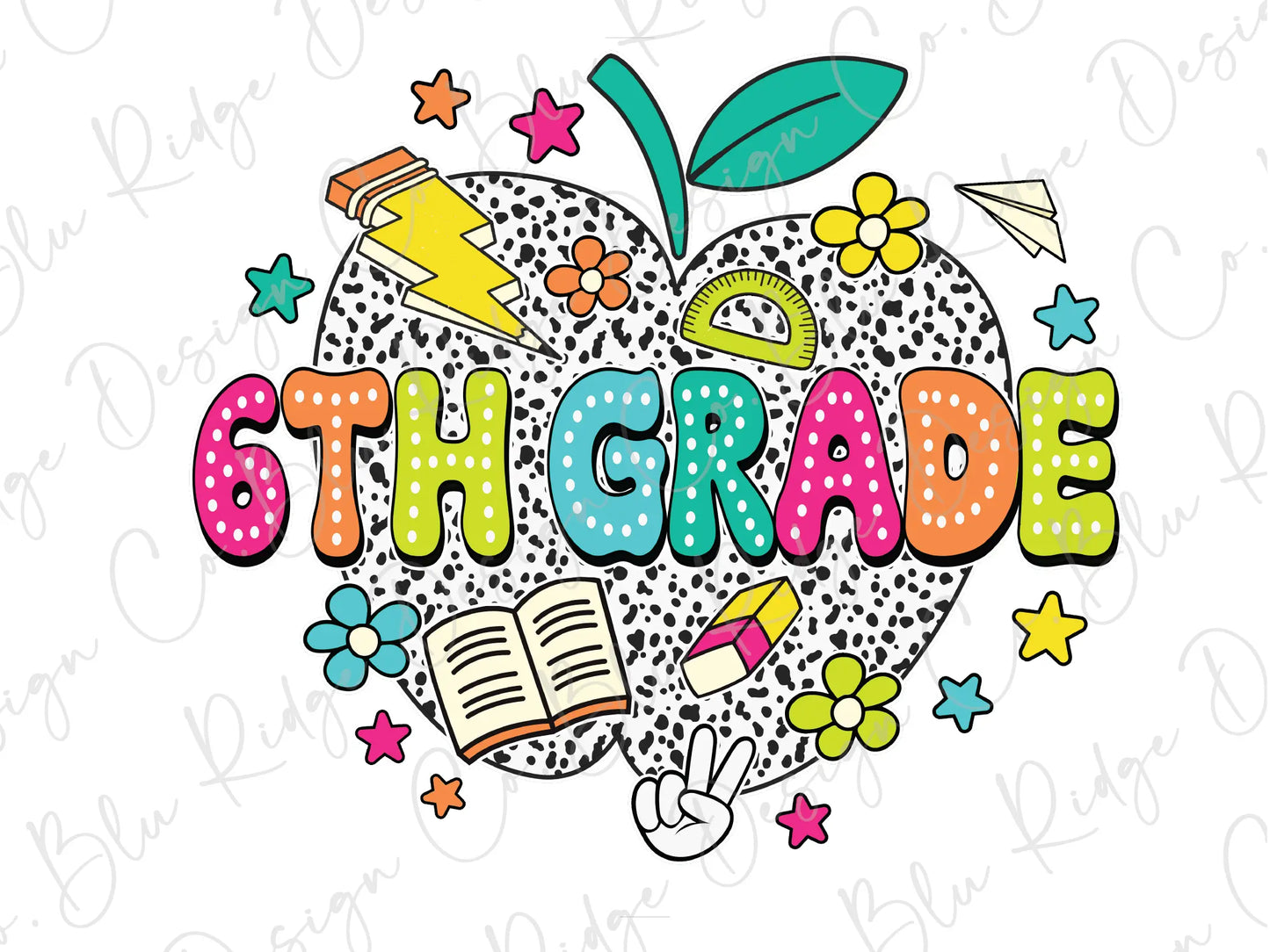 an apple with the words 5th grade in it