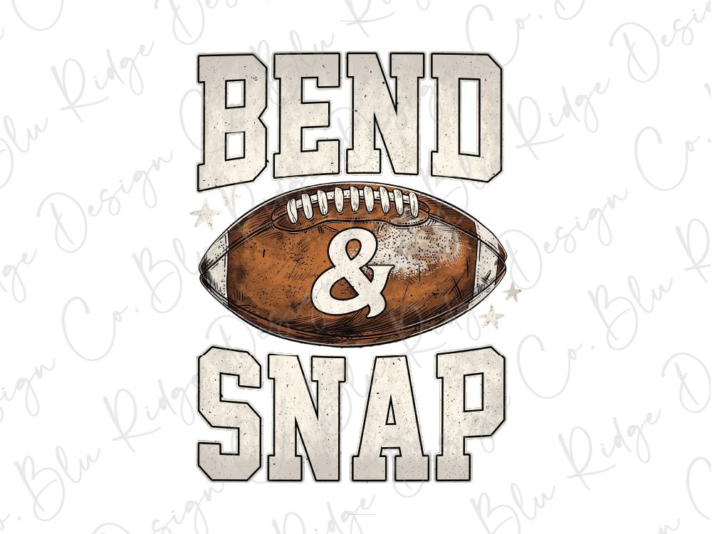 a football with the text "BEND & SNAK" written on it.