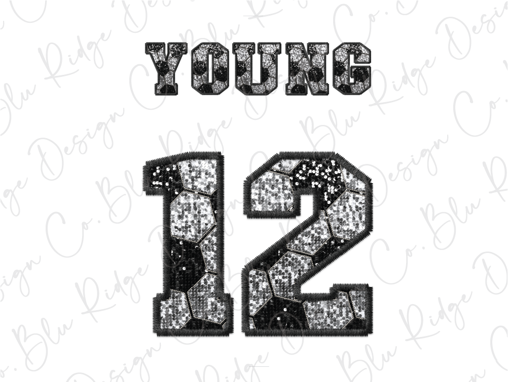 a black and white photo of the number twelve