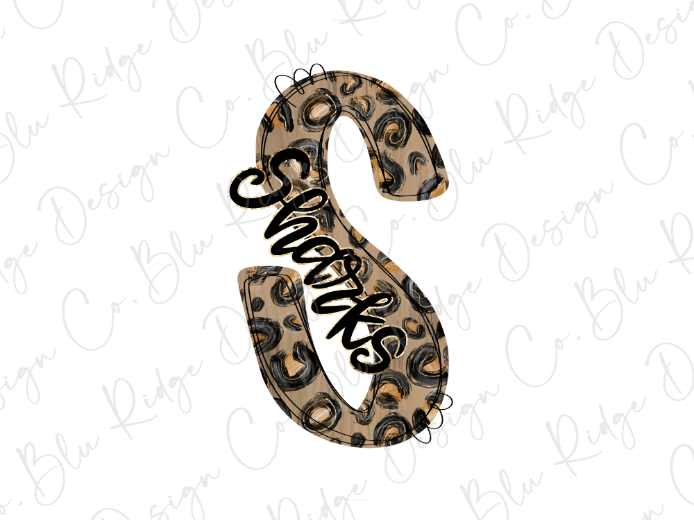 A stylized letter 'S' with a leopard print pattern and the word "Shots" written inside it.