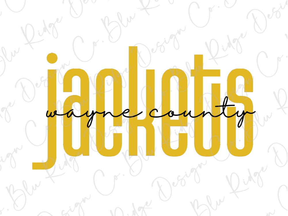the word "jacket" in a stylized font, with the word "wayne" written underneath it.