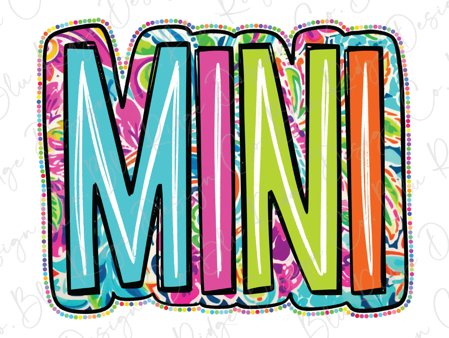 a colorful word that says minin on a white background