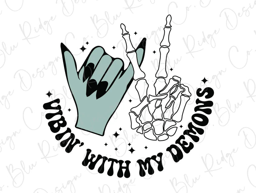 Vibin With My Demons (Back/Pocket) Combo Graphic T-Shirt