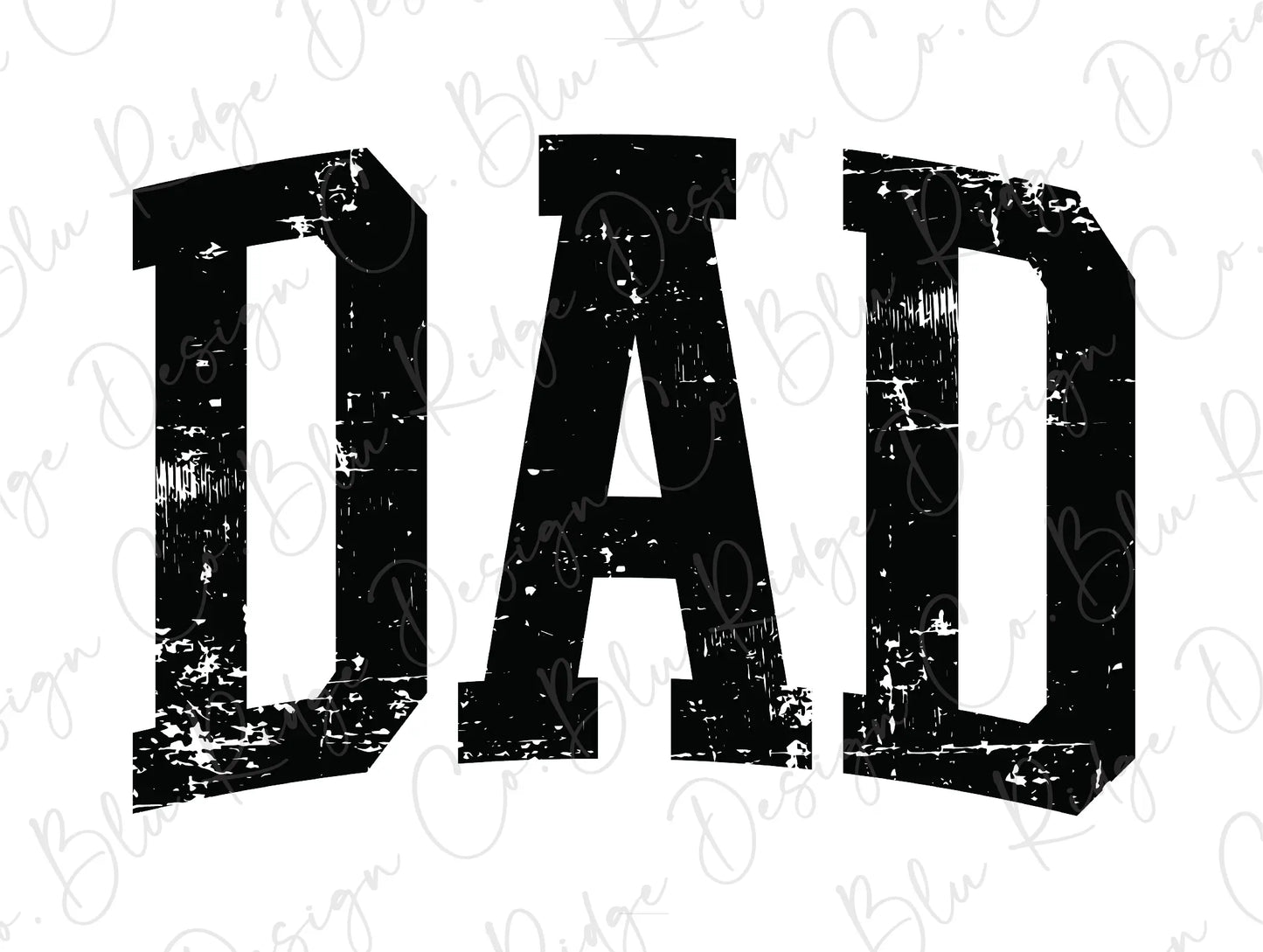 a black and white photo of the word dad