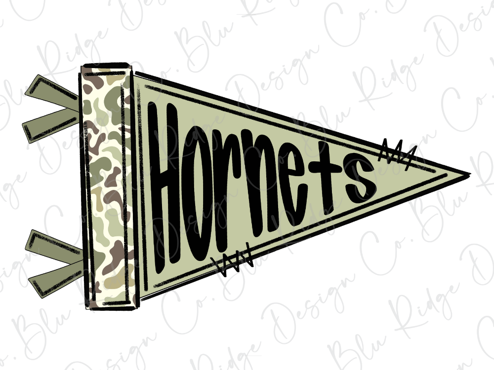 A flag with the word "Hornets" written on it.