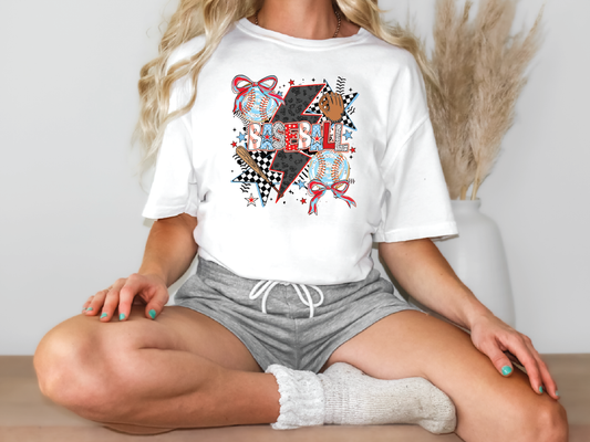 a woman sitting on a table with her legs crossed