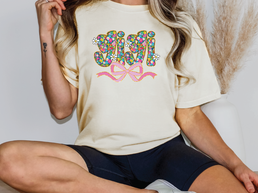 a woman wearing a t - shirt with the word hip on it