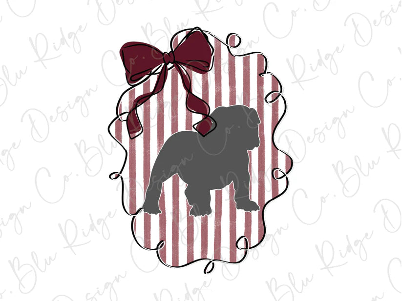 Preppy Bulldogs Coquette Graphic T-Shirt