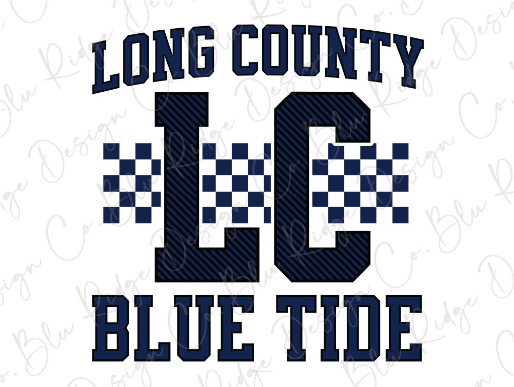 a blue and white shirt that says long county blue tide