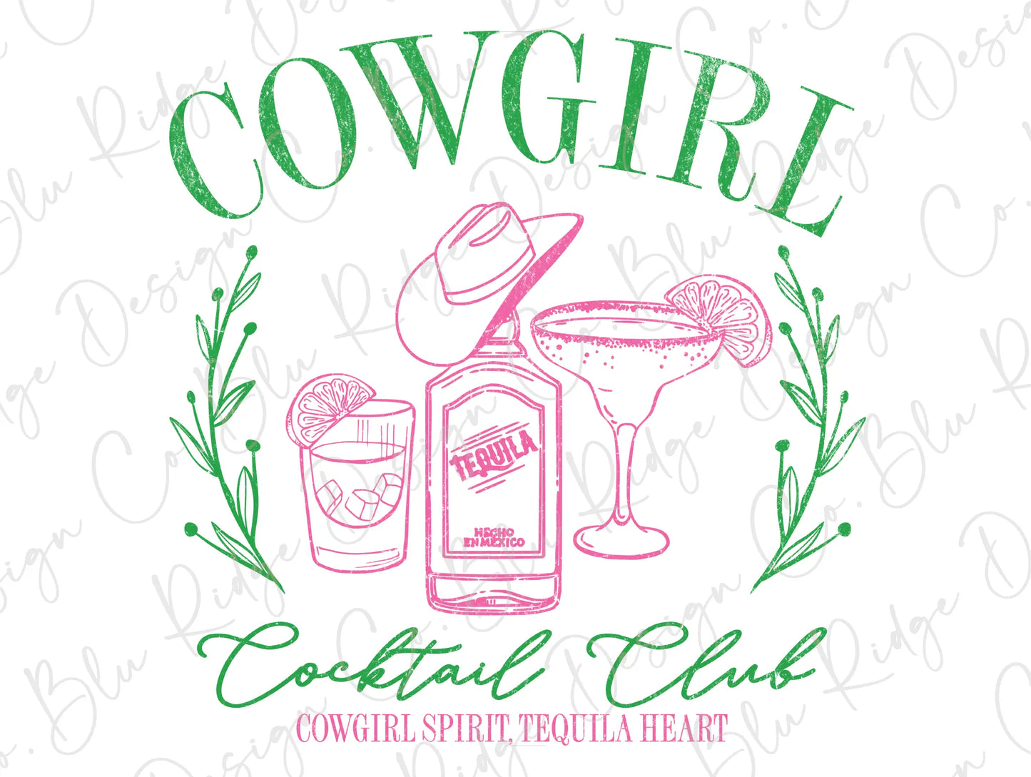 a drawing of a bottle of cowgirl cocktail
