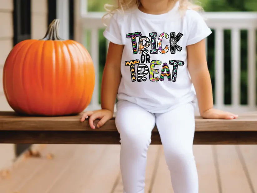 Trick or Treat Cute Kids Halloween Design Graphic T-Shirt