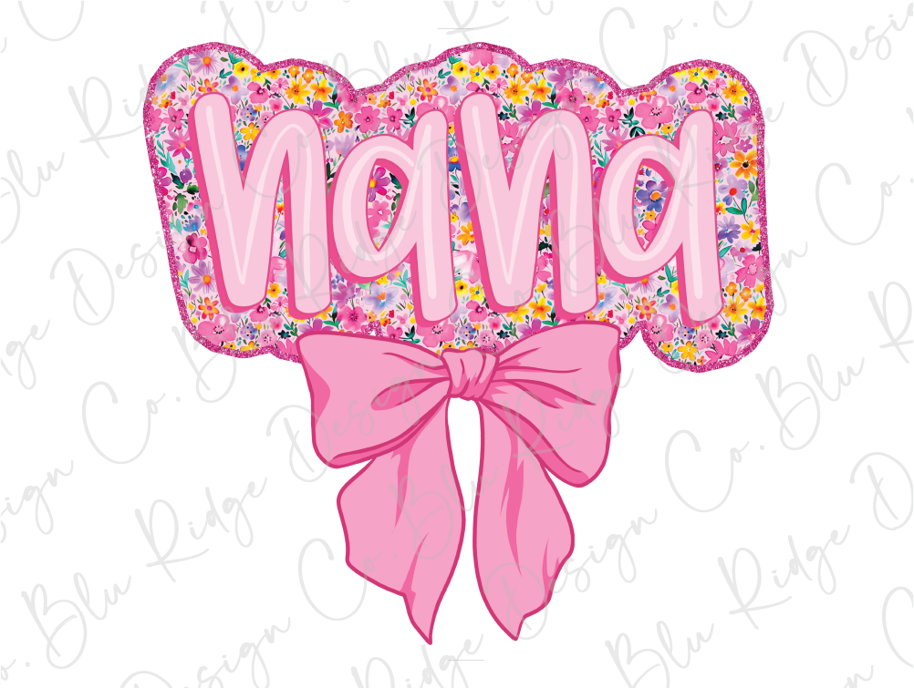 a pink bow with the word mom on it