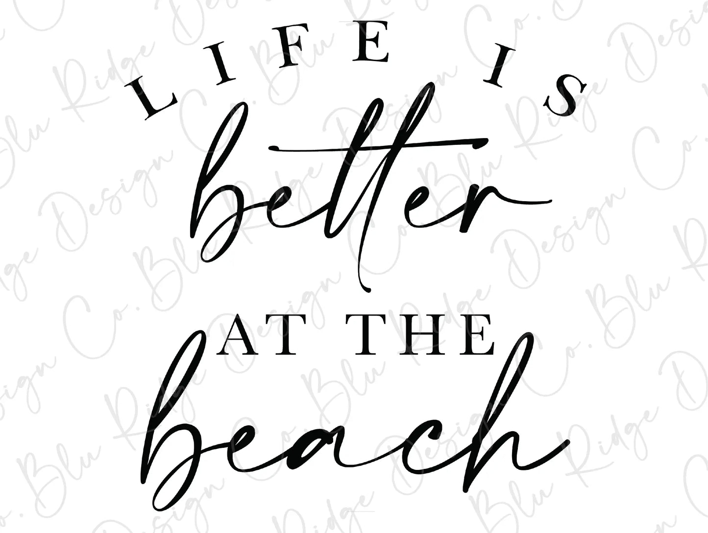 a black and white photo with the words life is better at the beach