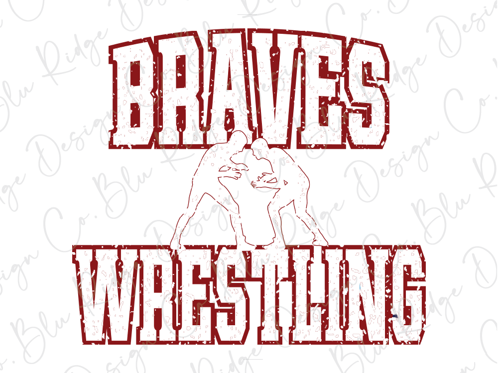 the text "BRAVES WRESTLING" in a bold, red font, with two silhouetted wrestlers depicted in the center.