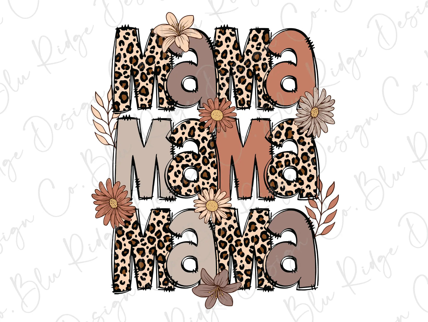 a leopard print with flowers on it