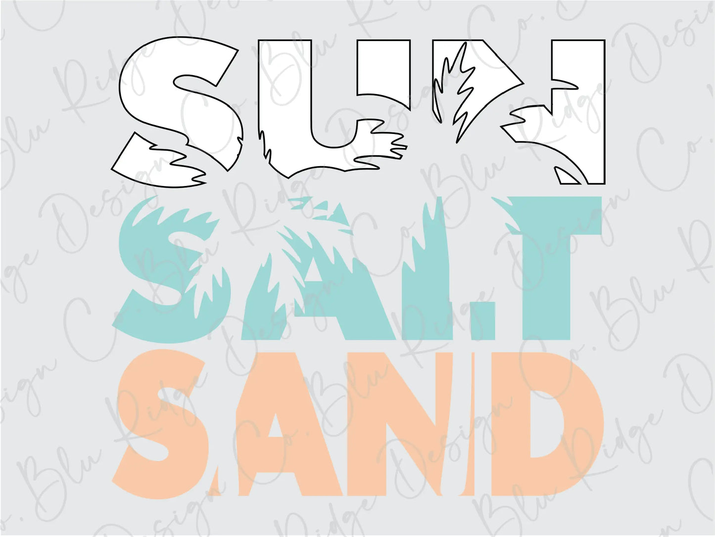 a poster with the words salt and sand on it