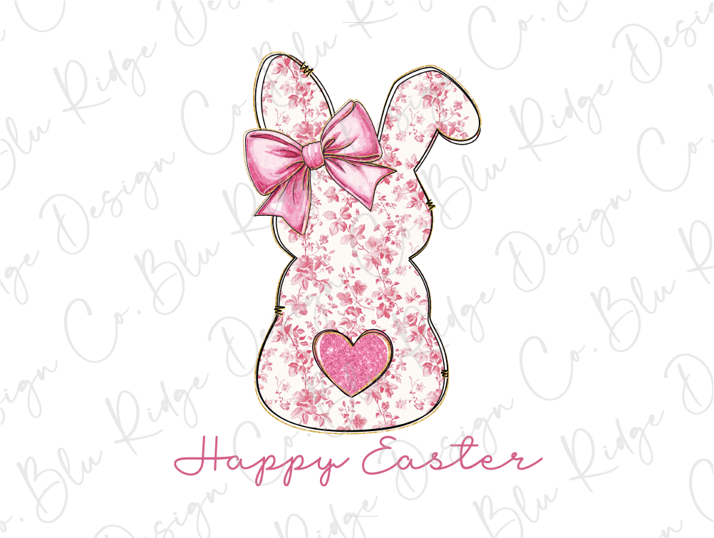 a happy easter bunny with a pink bow