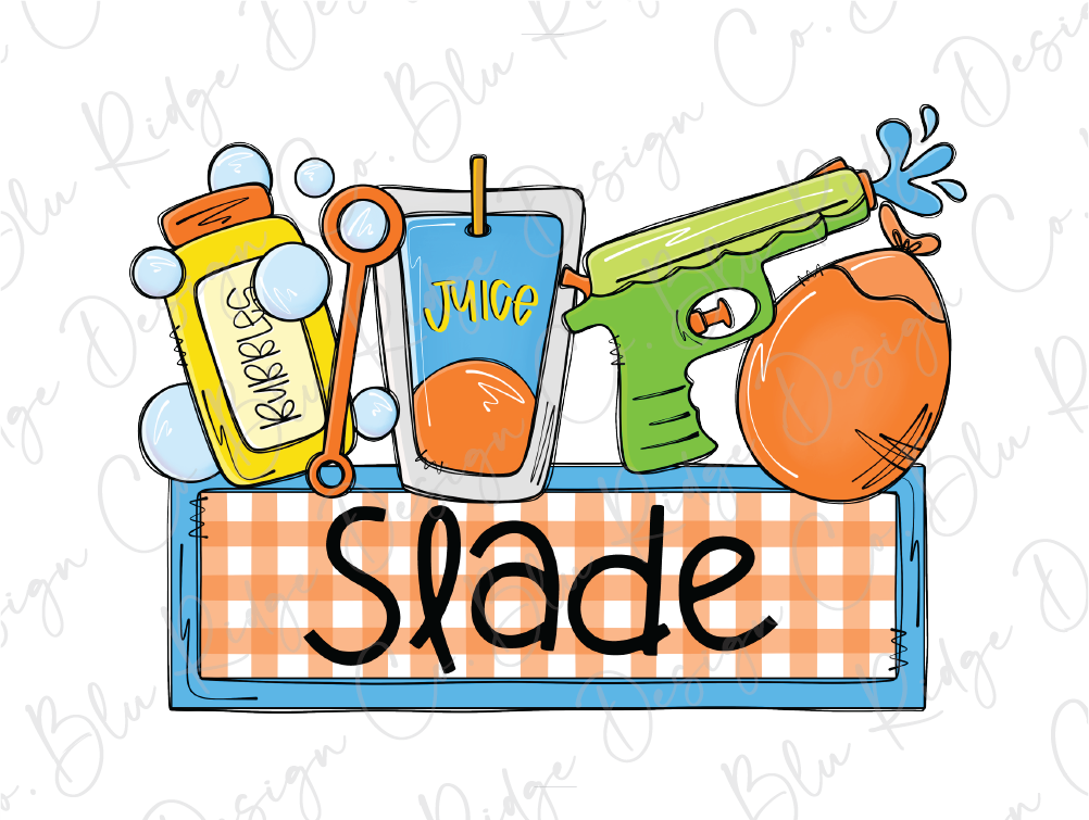 a sign that says shade with various items on it