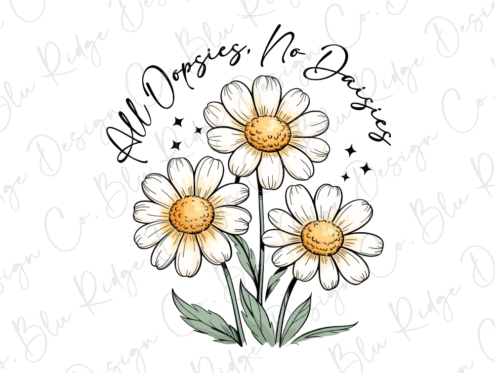 a drawing of three daisies with the words happy mother's day