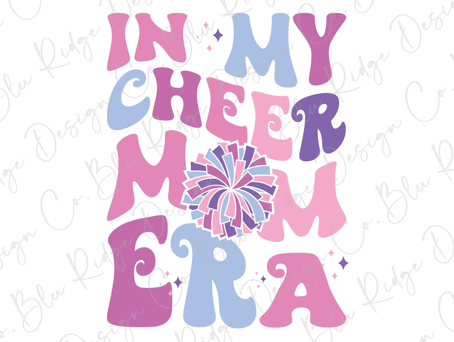the words in my cheer mom era are painted on a white background