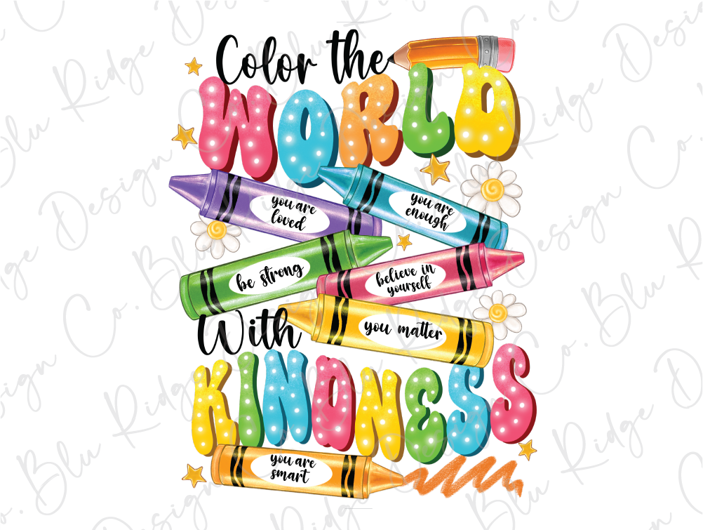 colorful crayons with the words color the world with crayons