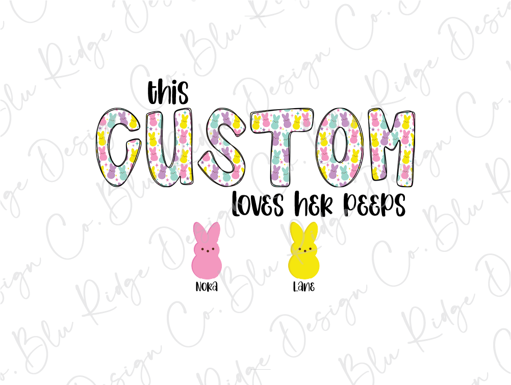 a white background with the words, this custom loves pick peeps