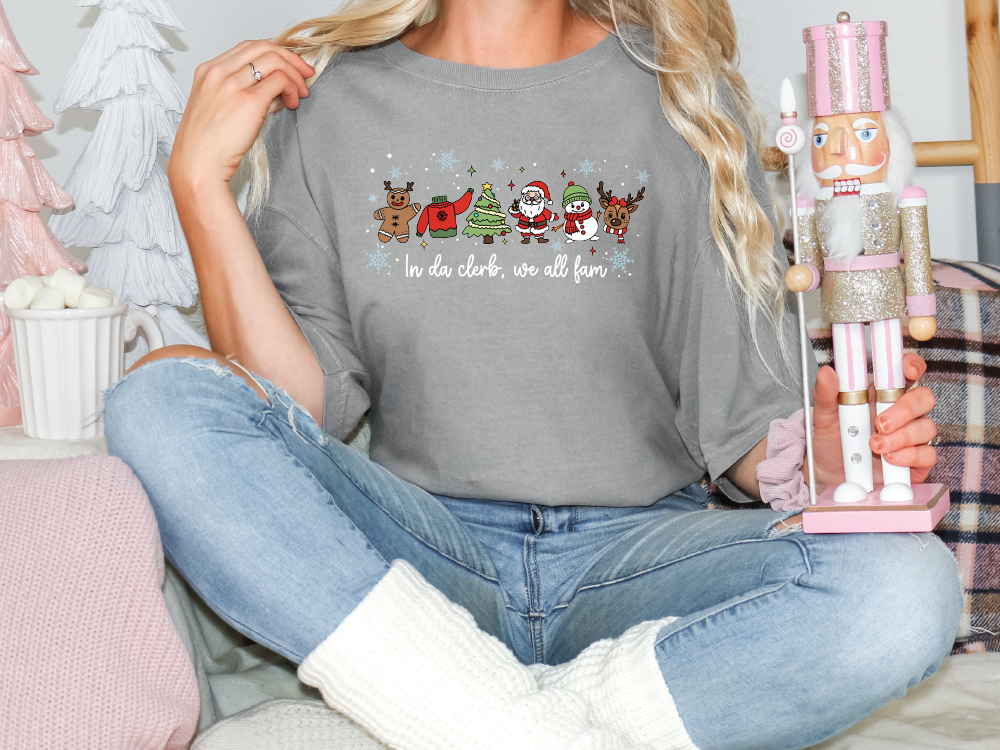 a woman sitting on a bed holding a christmas decoration