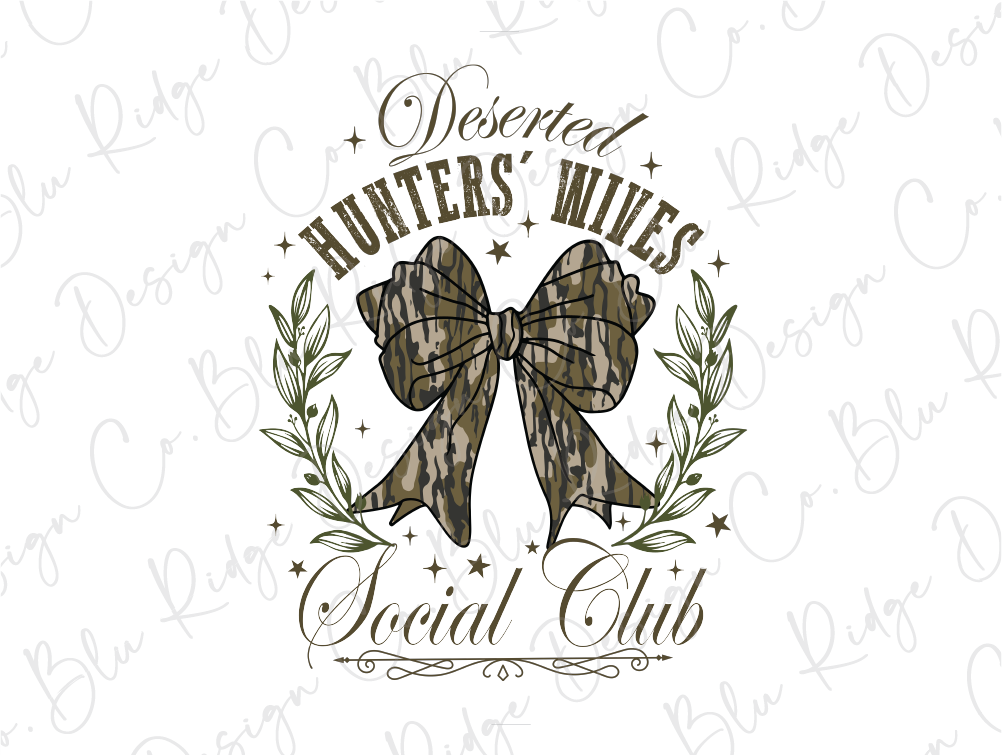 Camo Deserted Hunter's Wives Social Club Coquette Graphic T-Shirt
