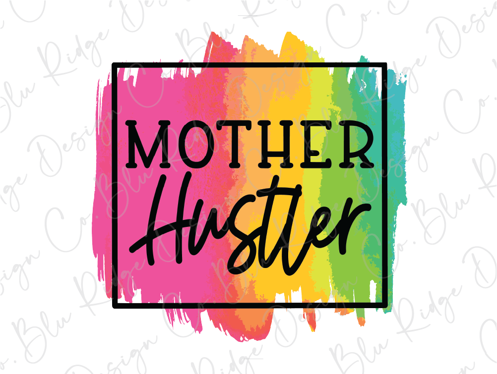 the word mother huster painted on a white background