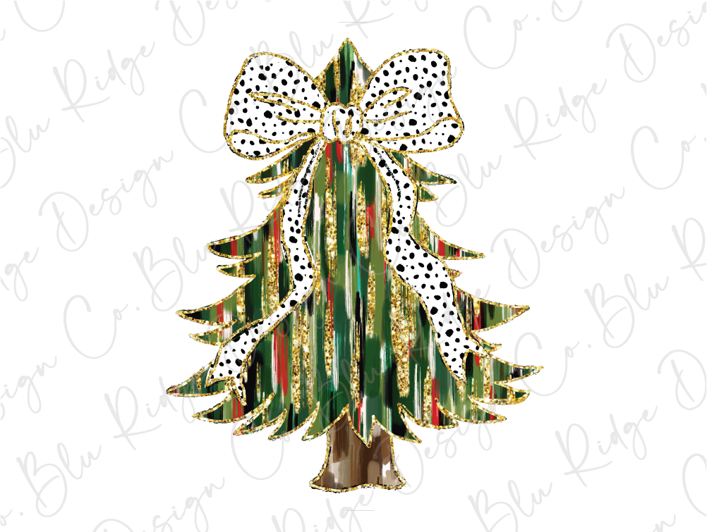 Faux Glitter Christmas Tree Graphic T-Shirt