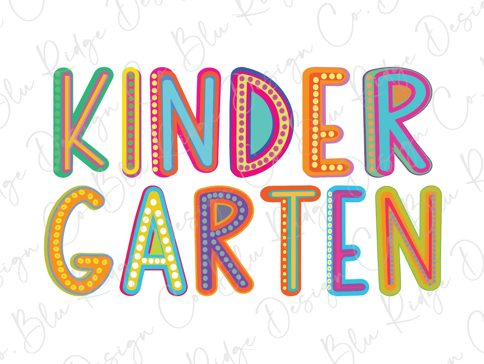 a colorful sign that says kinder gartern
