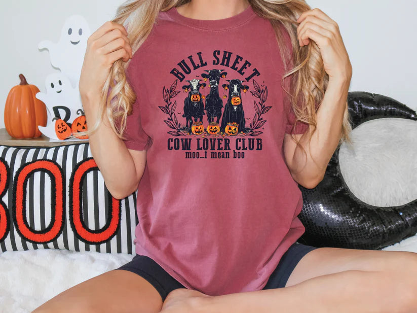 Bull Sheet Cow Lover Club Moo...I Mean Boo Graphic T-Shirt