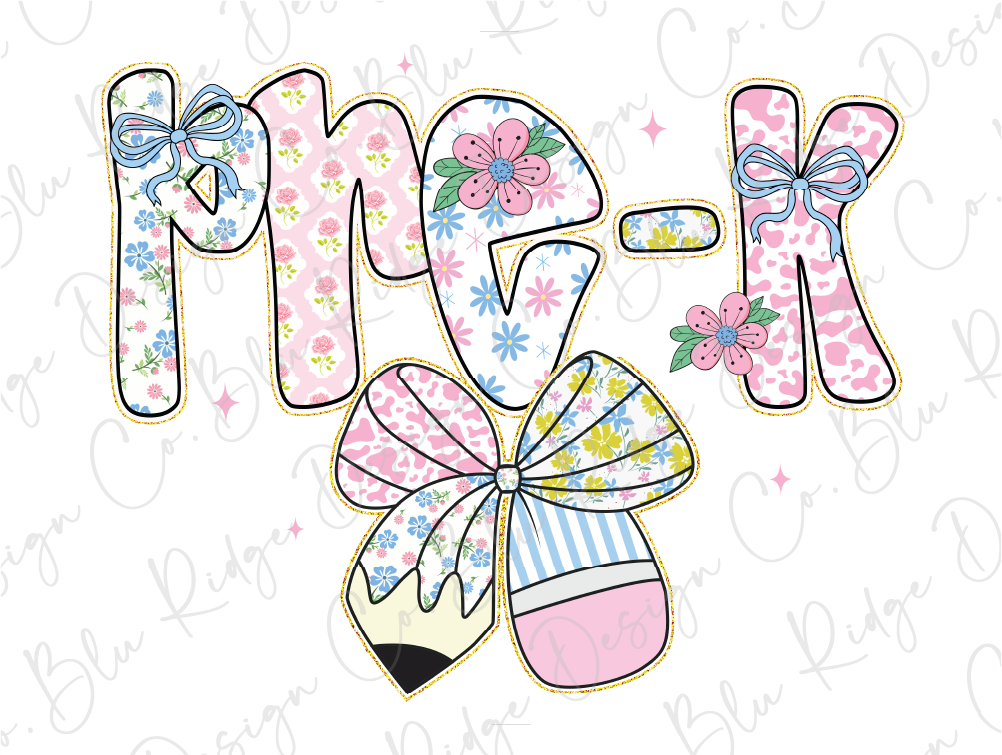 a picture of the word mom with flowers and bows