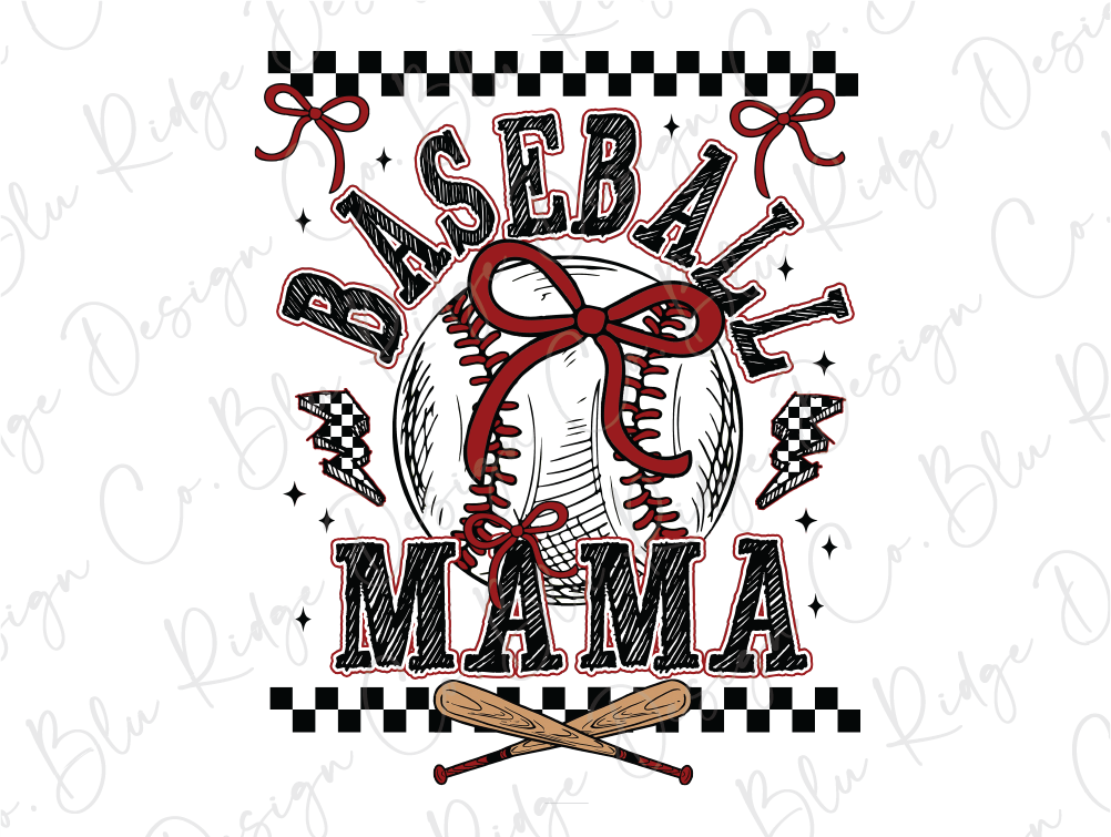 a baseball mom with a bow and crossed baseball bats